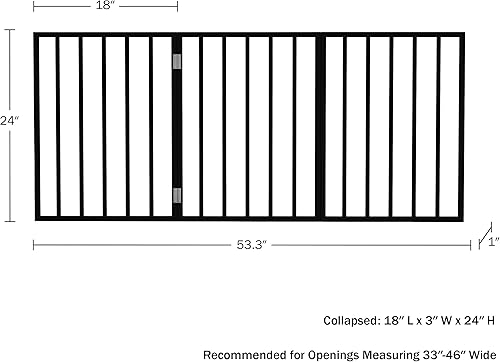 Miniatura 6 de PETMAKER - Puerta plegable para mascotas para interiores, 3 paneles para escaleras o puertas, valla independiente para mascotas de 54 x 24 pulgadas