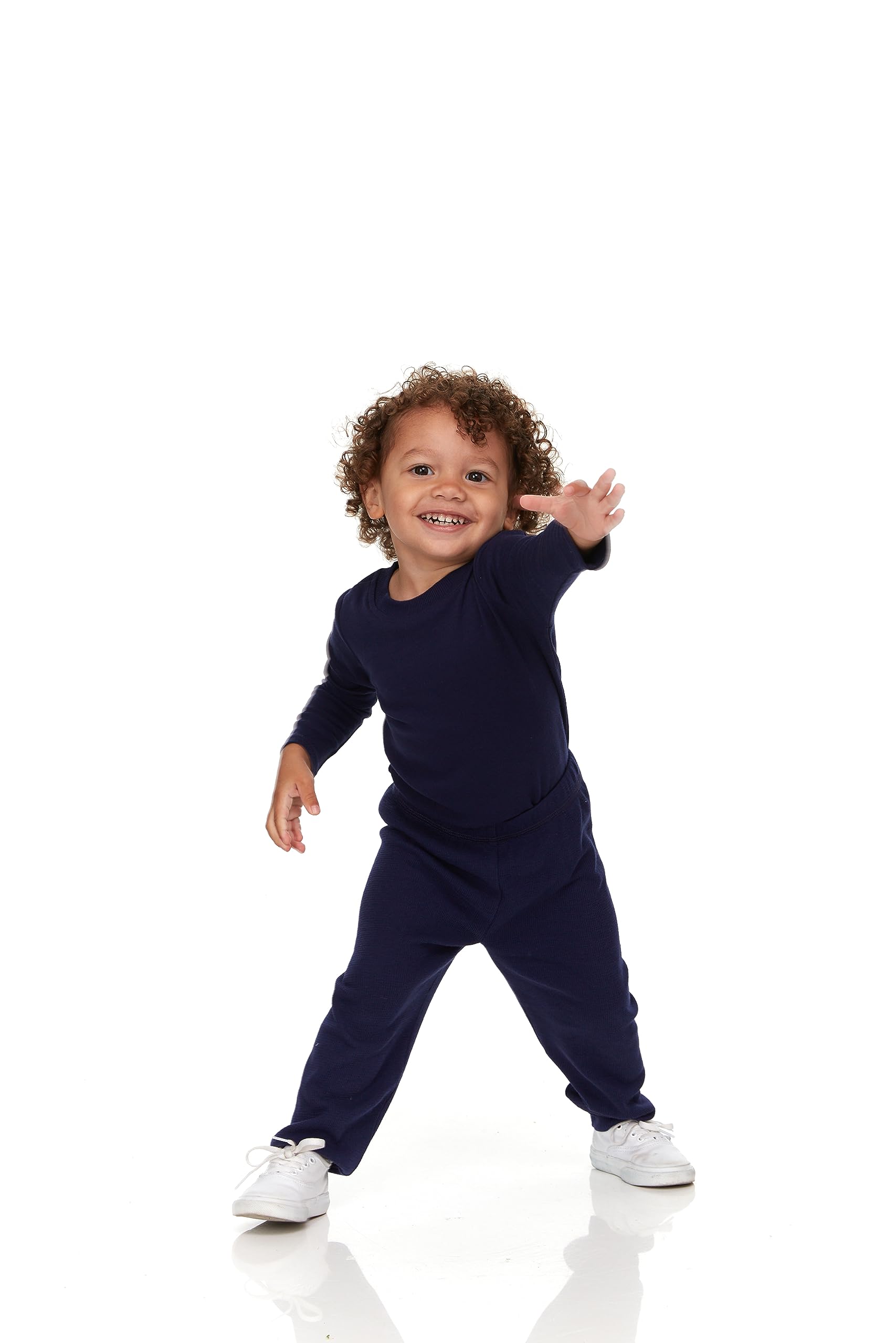 Cudlie 5er-Pack Baby/Kleinkind-Jungen-Langarmshirt – Basic-T-Shirt-Oberteile, leichtes Unterhemd – solide & gestreifte T-Shirts für Jungen