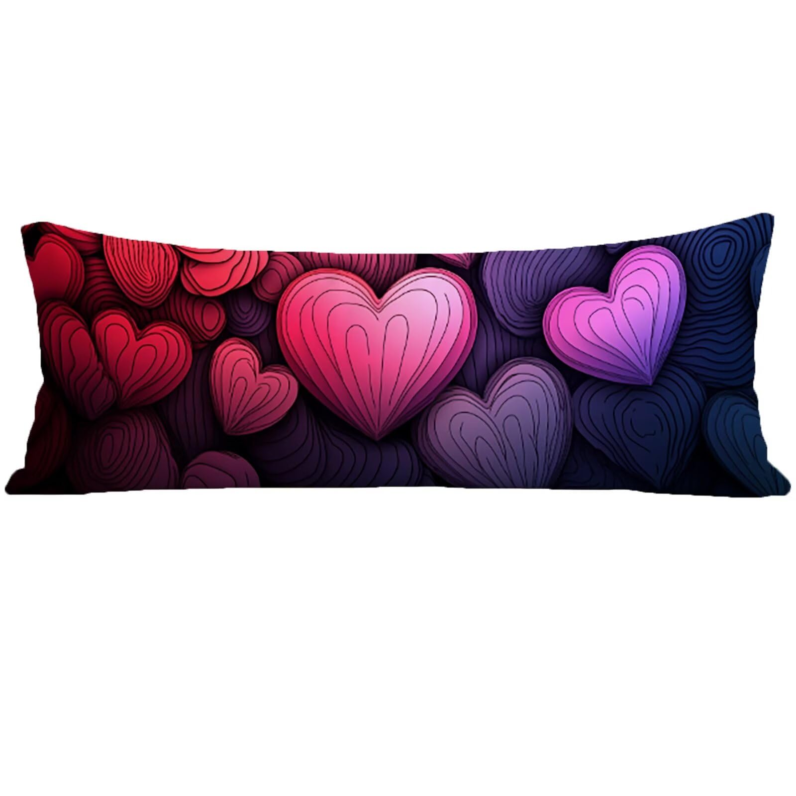 Taie de Traversin 135 cm Rouge Housse Traversin 135x45 cm Violet, Housse de Coussin de Corps Douce pour Dormeur Latéral, Taie Oreiller Lin avec Fermeture Éclair pour Salon Chambre Lit Canapé E0-871