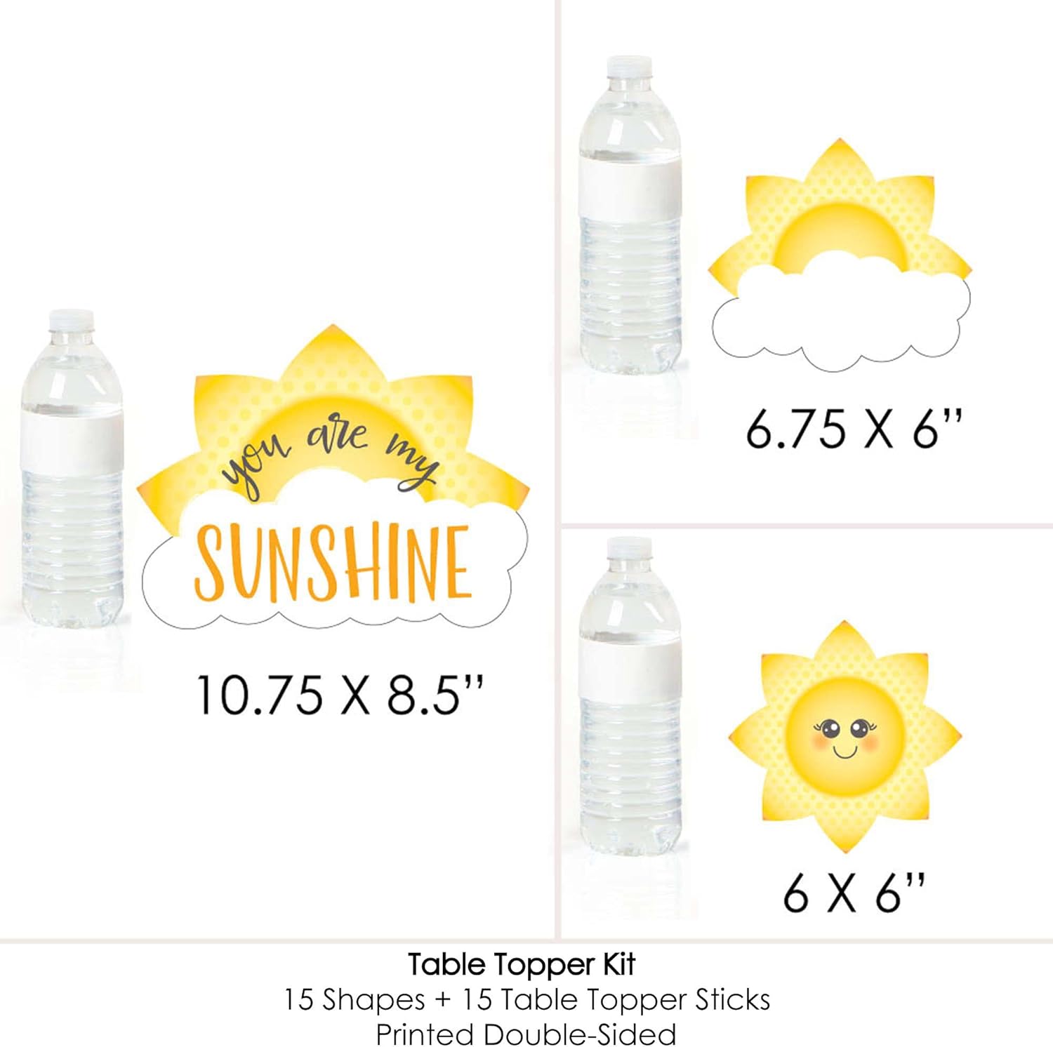 Big Dot of Happiness You are My Sunshine - Baby Shower or Birthday Party Centerpiece Sticks - Table Toppers - Set of 15 (Pack of 2)