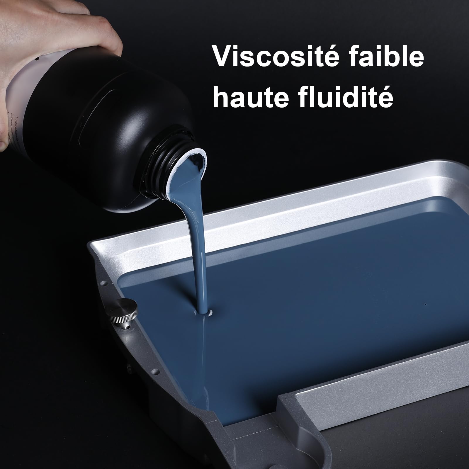 NOVA3D Résine photopolymère TGM 16K, résistance aux chocs et détails ultra-précis, idéal pour les modèles de jeu de société, durcissement rapide, avec une odeur minimale, 1 kg, gris marine