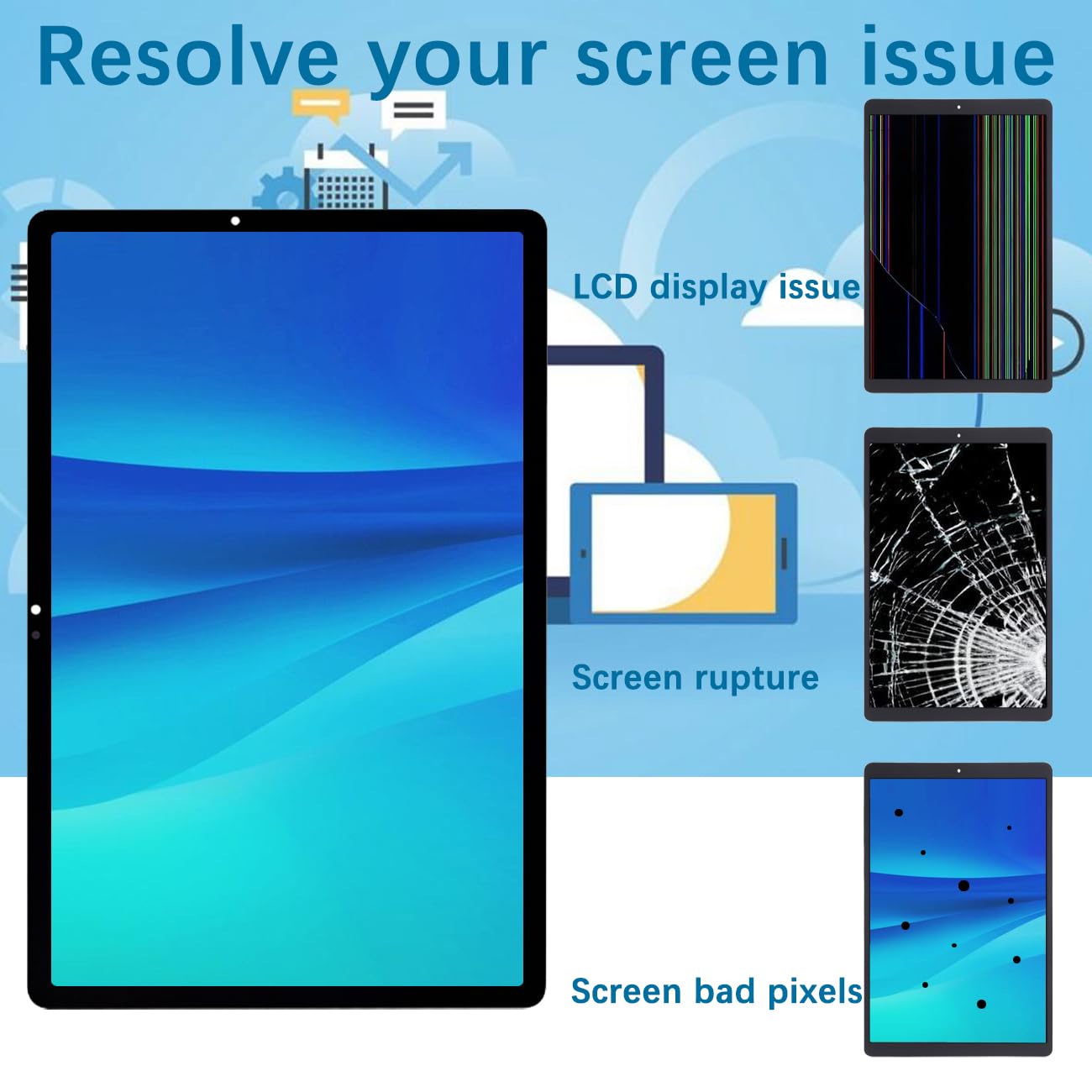 Pantalla LCD de repuesto para Samsung Galaxy Tab A9+ A9 Plus X210 X215 X216 (negro, 11 pulgadas)