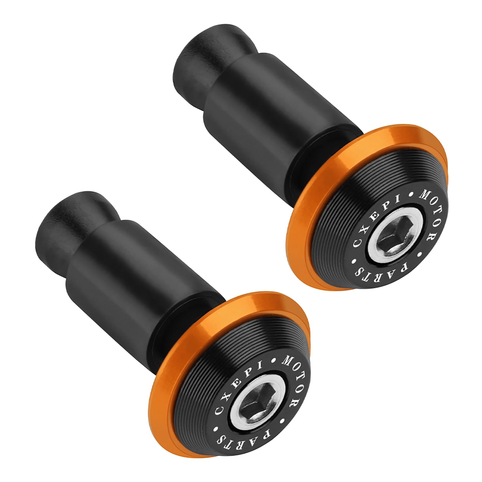 Embouts De Guidon Moto Vélo 7/8" 22mm Orange - Paire Bouchons Guidon Universels Aluminium CNC