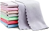 Vista 8 de Báscula de pescado reutilizable y fácil de limpiar, paño de limpieza a nanoescala, paquete de microfibra de 5-24 x 16 pulgadas, sin pelusas