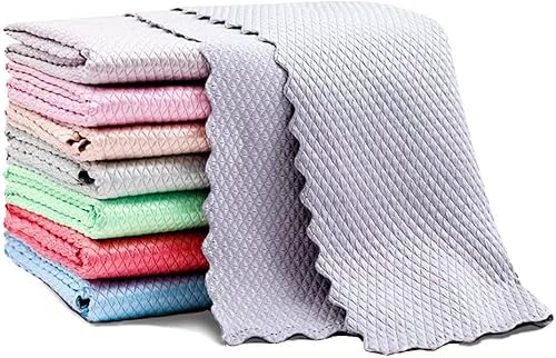 Miniatura 8 de Báscula de pescado reutilizable y fácil de limpiar, paño de limpieza a nanoescala, paquete de microfibra de 5-24 x 16 pulgadas, sin pelusas, para