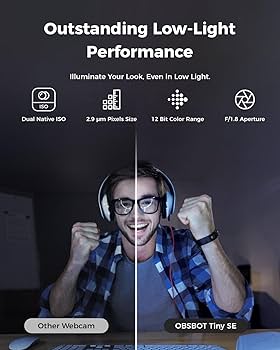 Amazon.com: OBSBOT Tiny SE 1080P 100FPS Webcam for PC, AI