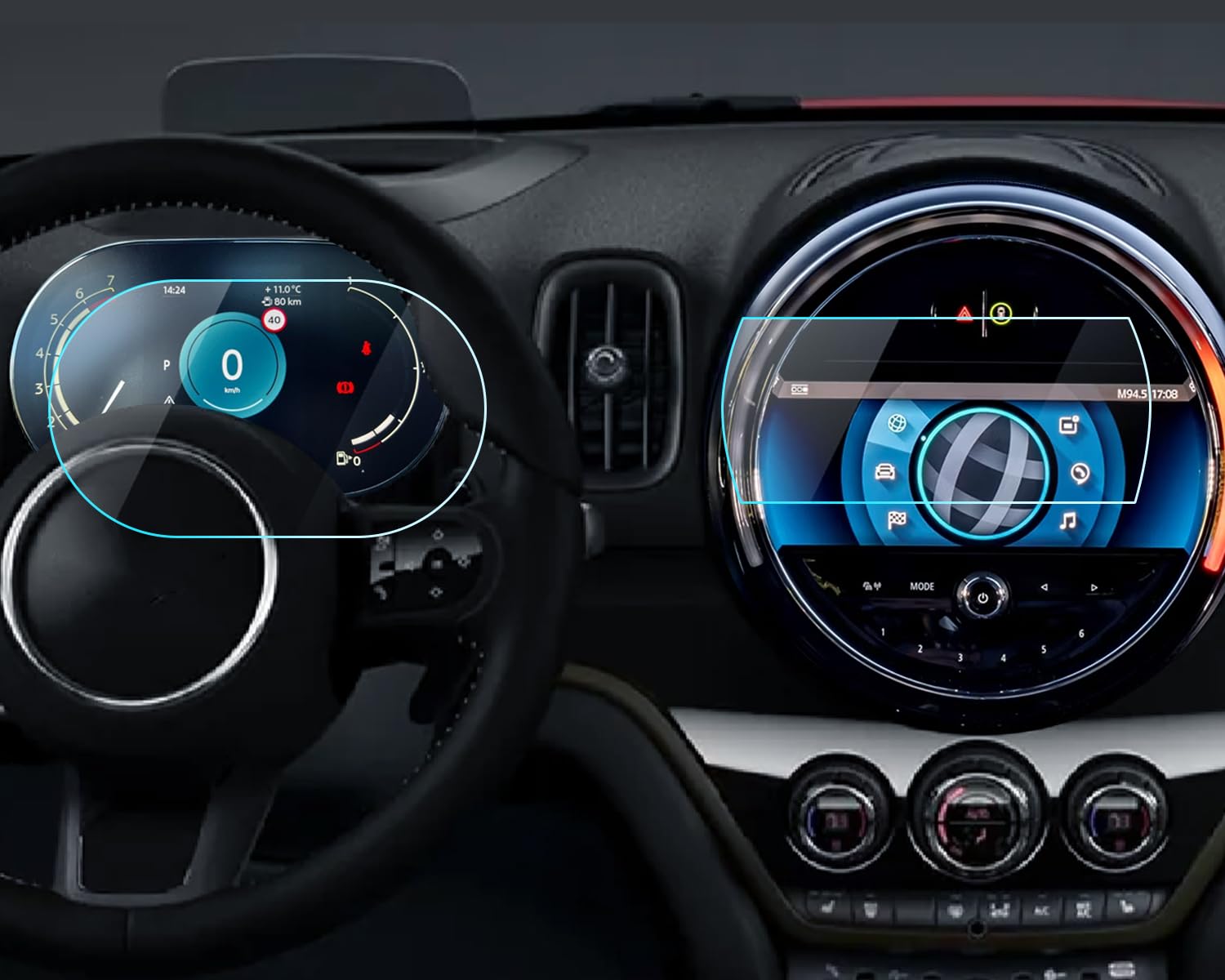 LANTU 4PCS Car Screen Protector for 2022 2023 2024 Mini Cooper F55/F56/F57/Mini Countryman/Mini Clubman/Electric Hardtop Accessories Navigation&