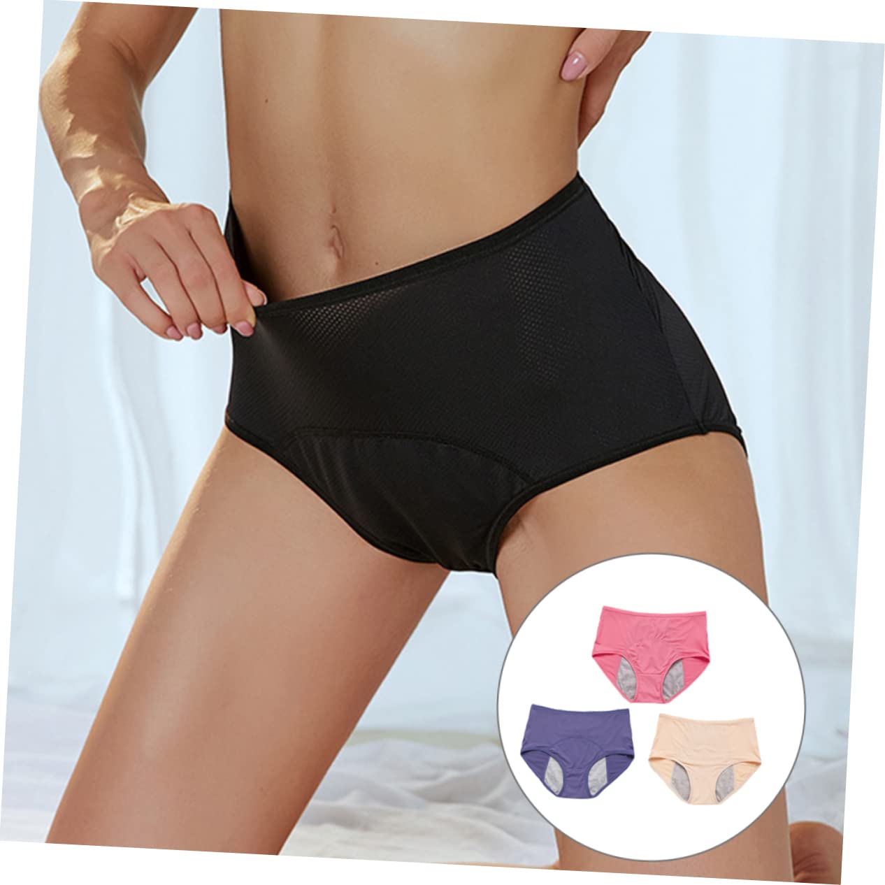 Holibanna 4piezas Bragas Menstruales para Mujer Ropa Interior Sanitaria Antifugas Bragas de Menstruación por Cómodas para Uso Diario