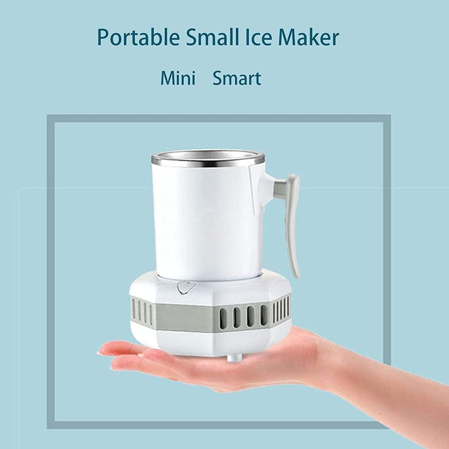 Genérico Mini máquina de Bebidas frías Inteligente, máquina de Hielo rápida for Auto, máquina de Hielo portátil de encimera for Fiestas en casa(Pink)