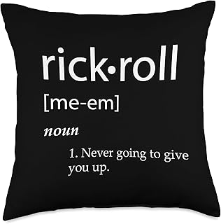 Rick Roll Definition Funny Internet Meme Gag Gift Rolled Throw Pillow