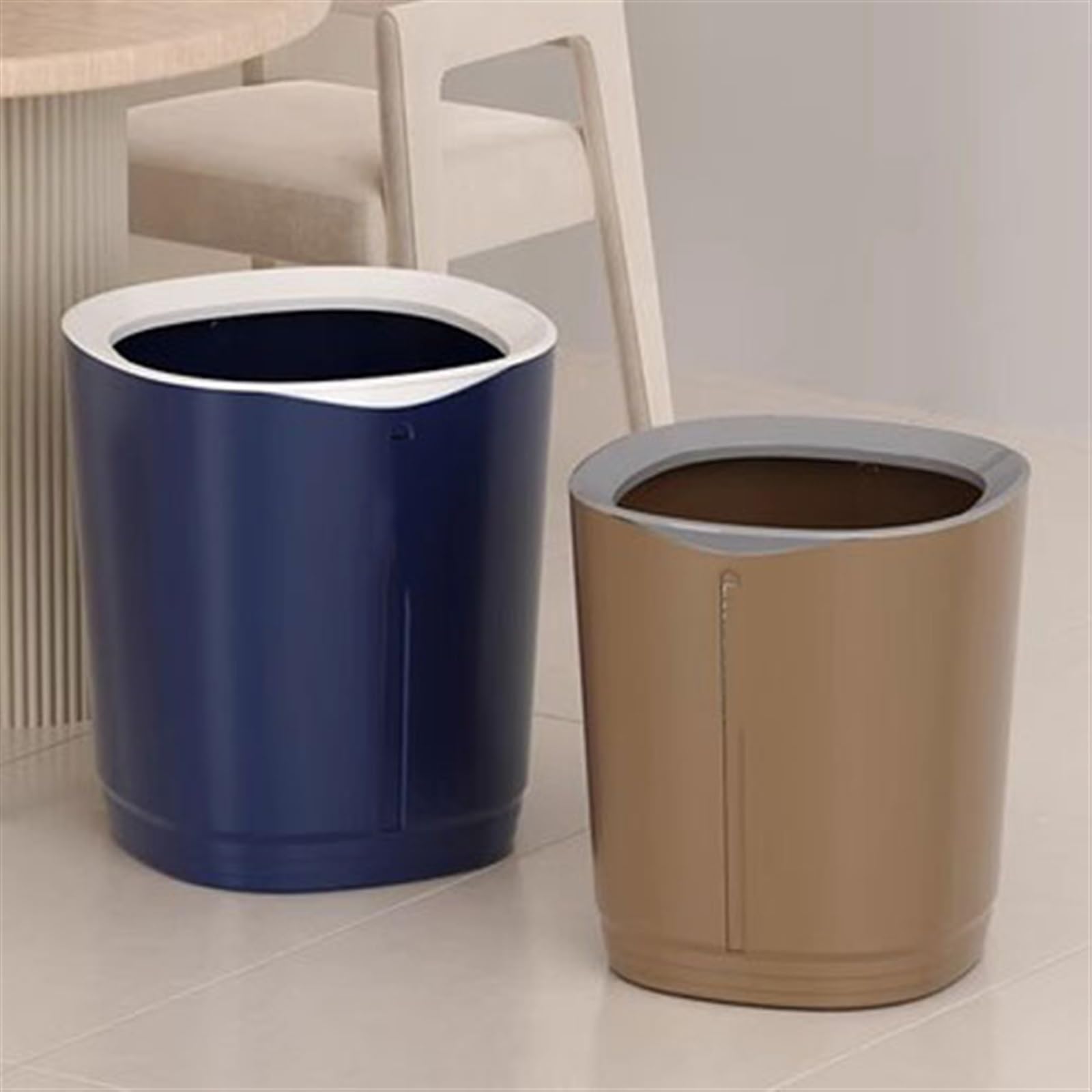 Mały kosz na śmieci do domu salon nowoczesna kuchnia kosz na śmieci o dużej pojemności sypialnia biuro łazienka kreatywny kosz na papier ścierany kosz na śmieci kuchnia (biały, M)