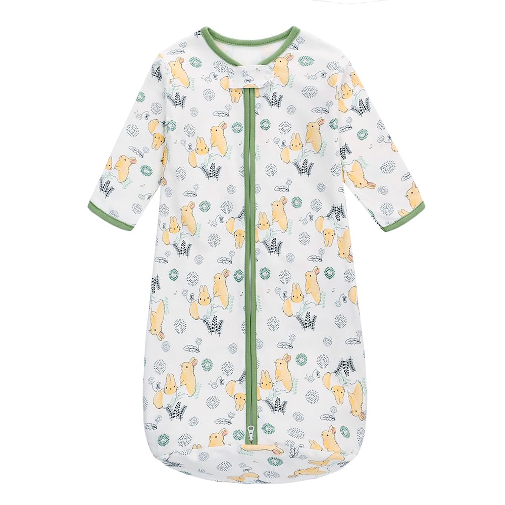 Miracle Baby Long Sleeve Sleep Sack 6-12 Months 2 Pack Wearable Blanket Baby 100% Cotton Sleeping Bag for Newborn Infant Toddler