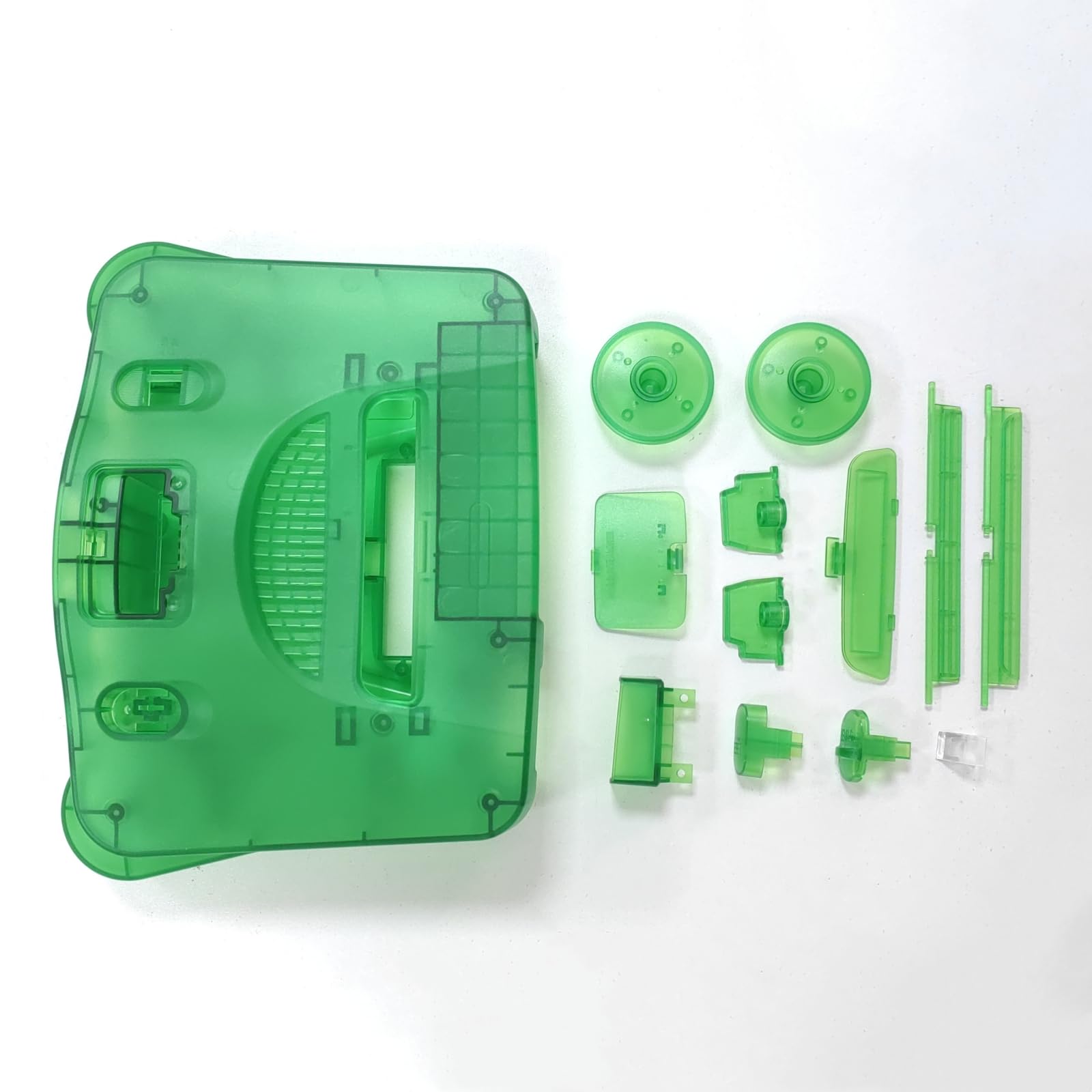 Hzxkqmil Coque de rechange complète pour console de jeux vidéo rétro N64 | Coque translucide accessoires de réparation avec tournevis pour console de jeu N64 Cyan transparent