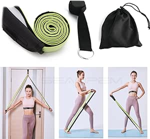 Fascia Elastica Per Gambe, Regolabile, Con Ancoraggio Per Porta, Per Migliorare La Flessibilit&agrave; Delle Gambe, Attrezzo Per Lo Stretching A Casa, Per Yoga, Balletto, Danza, Tifo Ginnastica (nero