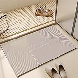 Alfombra de Baño de Piedra de Diatomita Antideslizante de Kewing, Color Crème, Tamaño 40*60cm