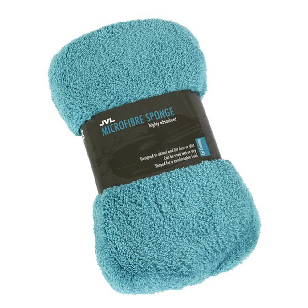 Jvl Teal Car Care Cleaning Range Bone Shaped Sponge, Microfibre, 26 X 6 X 14 Cm