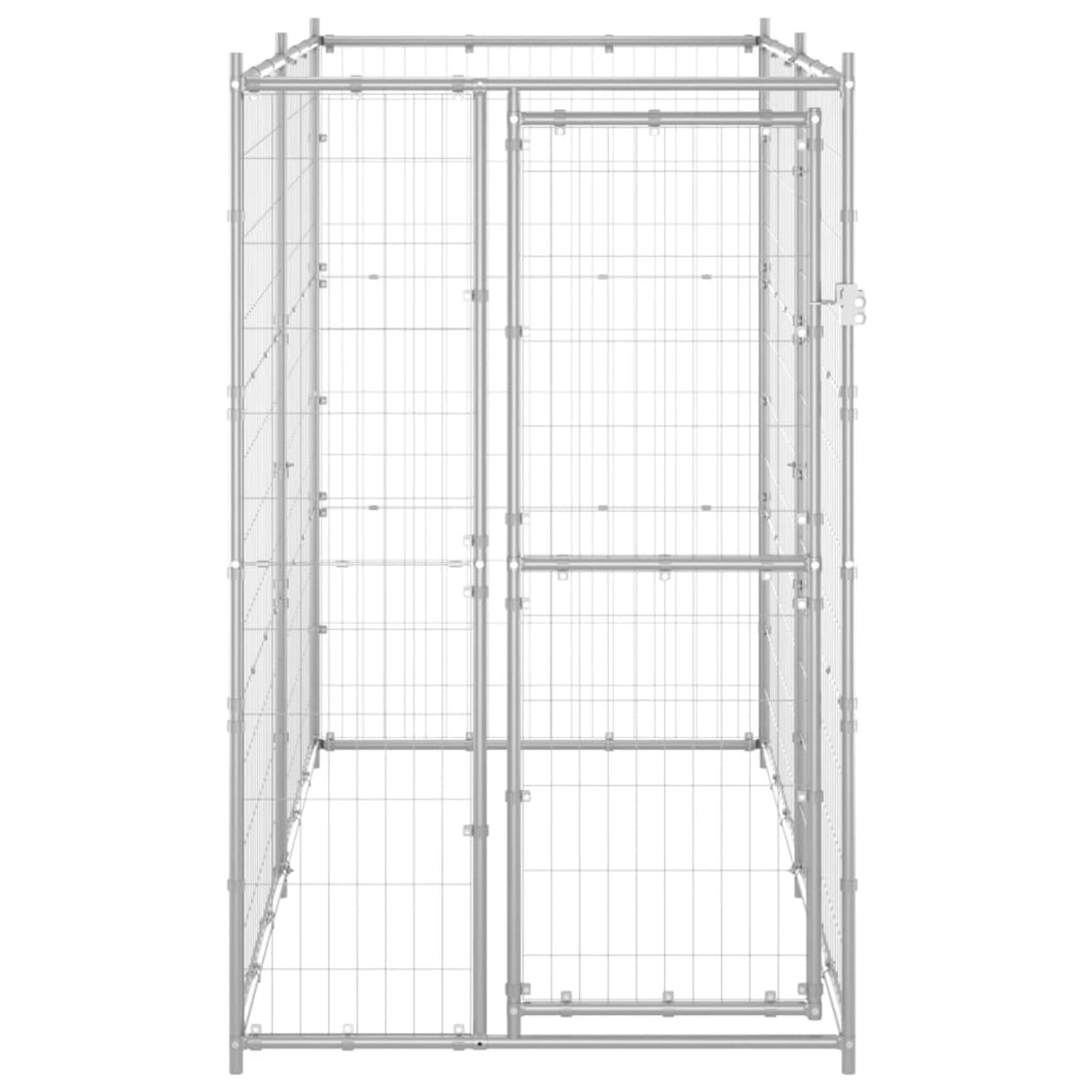 Homgoday Zewnętrzna klatka dla psa ze stali ocynkowanej 110 x 220 x 180 cm, klatka dla psa, wewnętrzna klatka dla psa, Kennel dla psów, klatki dla psów, ogrodzenie dla psa na zewnątrz wystrój
