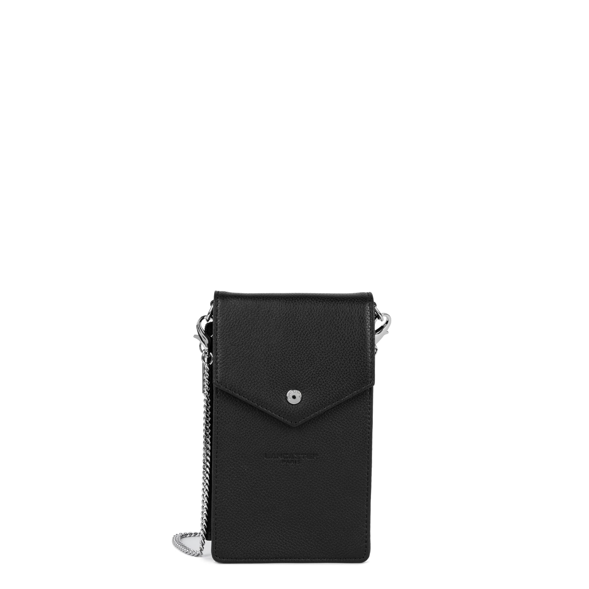 LANCASTER | Foulonné PM - Pochette smartphone Cuir de Vachette Grainé Noir