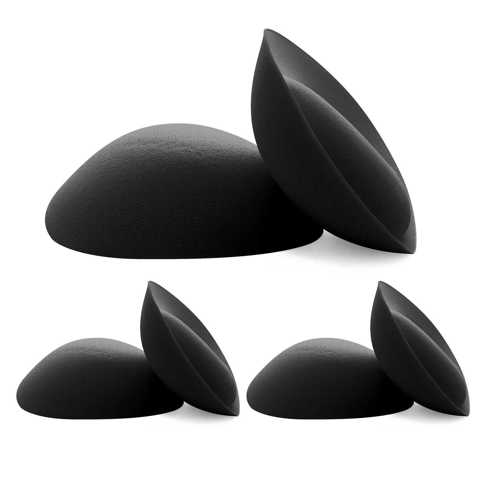 FOOT OF THE TREE Almohadillas de sujetador súper gruesas inserciones extraíbles potenciadores de pecho push up copas de sujetador acolchado 3 juegos, Negro: 6 cm., X-Large