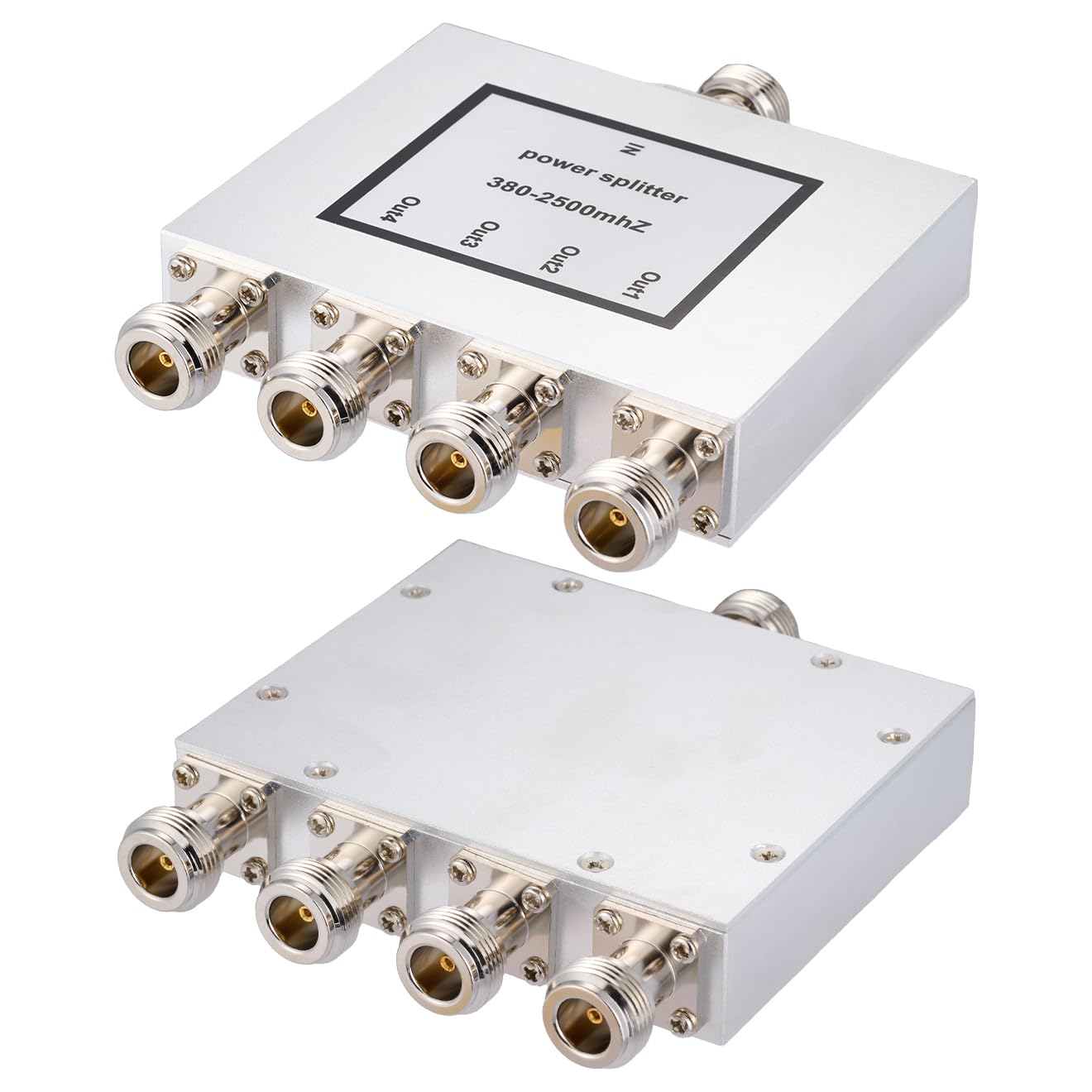 Splitter di Segnale a 4 Vie con Connettore N Femmina 50 Ohm Splitter di Potenza 380Mhz-2500MHz Splitter di Segnale via Cavo 1 Ingresso 4 Uscita per Cavo Antenna