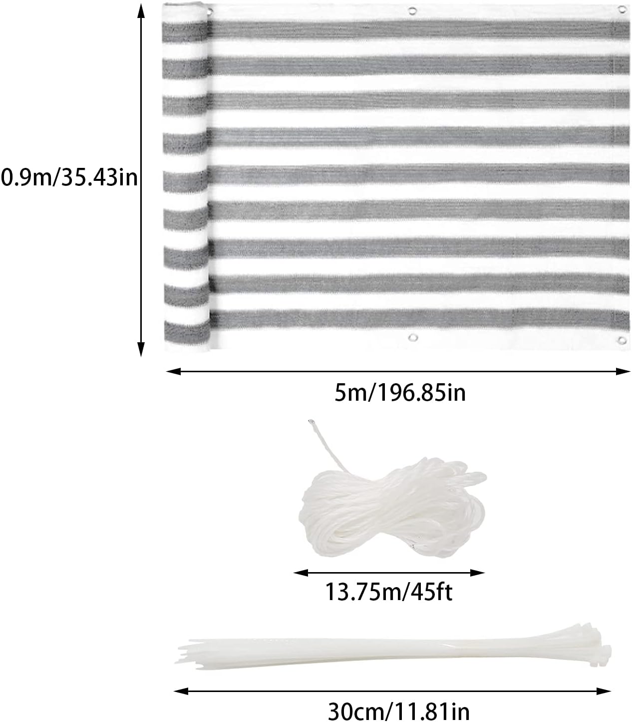 WorthPlanet Terrace Privacy Screen Cover 500 x 90cm Weather-Resistant UV Protection Private Fence Wind Sun Shield Shade Cover for Backyard Patio Pool Porch W200003 - Image 3
