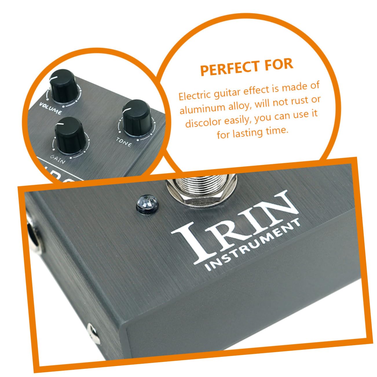 FUNOMOCYA Electric Guitar Effect Pedal Analog with Tone Durable Glossy Finish Versatile for Electric Guitar Accessories for Creating