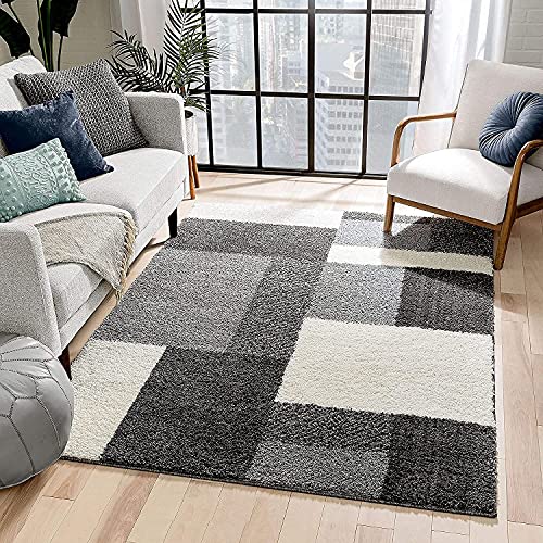 Image of Homes Fluffy Living Room Soft Touch Rectangular Carpet Comfy Bedroom Anti Skid Drawing Kids Room 10x14 Feet