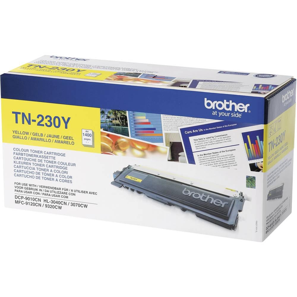 Brother TN230Y | Toner Originale | Colore Giallo | Fino A 1400 Pagine | Per Stampanti HL3040CN/ HL3070CW/ DCP9010CN/ MFC9120CN/ MFC9320CW-image