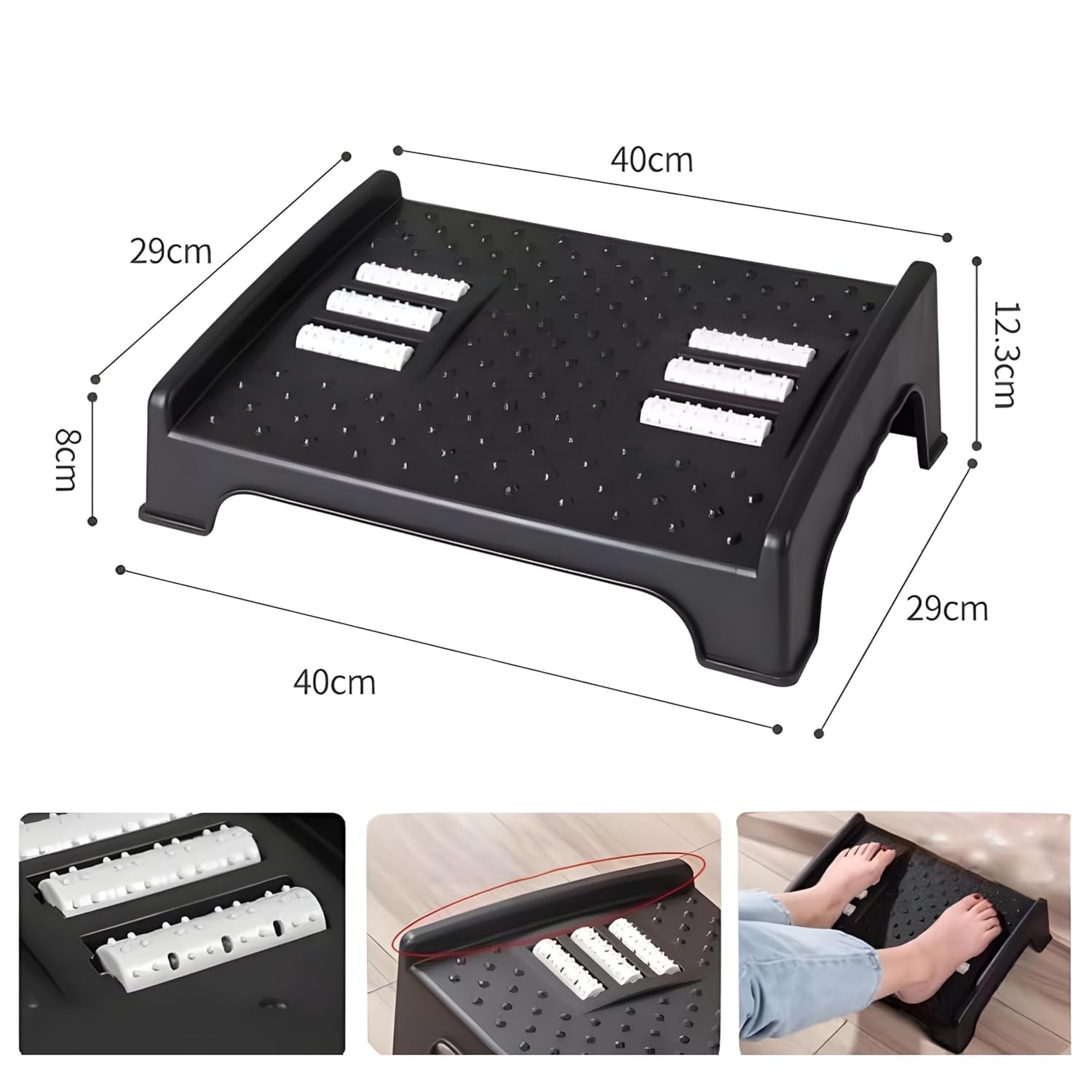 Clapon Foot Rest for Under Desk at Work,Ergonomic Footrest for Office Desk/Foot Stool for Home/Office Table/Foot Stool with Massage Rollers/Chair/Adjustable Foot/Foldable Footrest Home/Foot Stool with Massage Beads-Black Clapon Foot Rest for Under Desk at Work,Ergonomic Footrest for Office Desk/Foot Stool for Home/Office Table/Foot Stool with Massage Rollers/Chair/Adjustable Foot/Foldable Footrest Home/Foot Stool with Massage Beads-Black