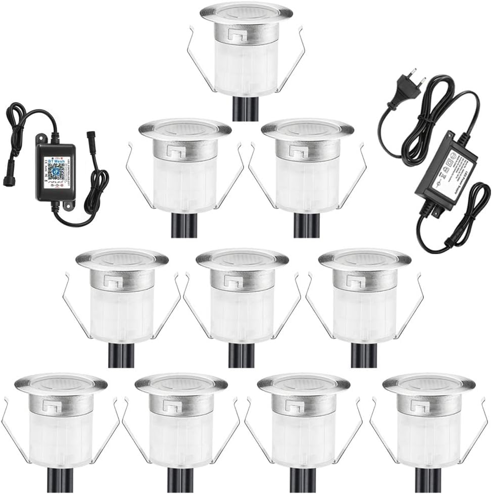 Spot LED encastrable sol CCT Bluetooth IP67 12V pour terrasse