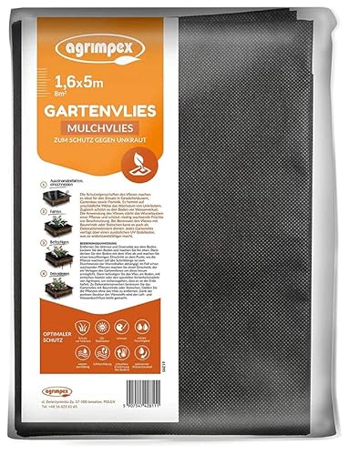 Preisvergleich Produktbild agrimpex Gartenvlies 50g / m² Unkrautvlies Wasserdurchlässig gegen Unkraut - UV-Stabilisierung Reißfestes (1,60x5M, 8 m²)