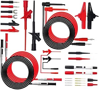 KICHOUSE 1 Conjunto De Sonda De Teste De Banana De 4 Mm Sondas De Teste De Voltímetro Conjunto De Cabos De Multímetro Vermelho Kit De Ferramentas De Teste Elétrico Clipe Jacaré Elétrico
