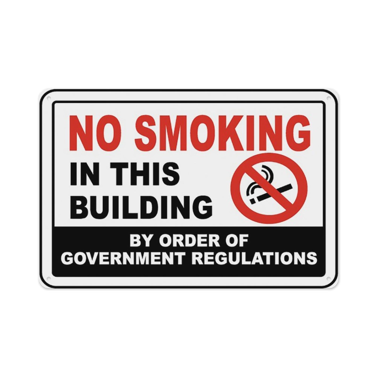peiyeety No Smoking In This Building Sign Aluminum Tin Warning Signs For Home Outdoor Garden 8X12 Inches