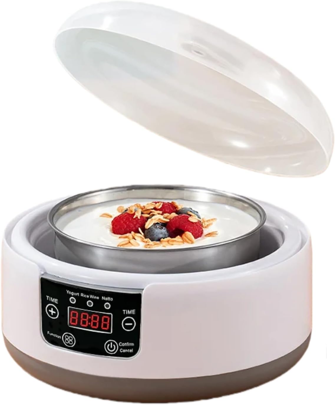 Bewinner Electric Yogurt Maker Machine, 1.2L Homemade Yogurt Natto Maker with Jars Stainless Steel Liner, Small Home Yogurts Incubator for Home (US Plug 100-240v)