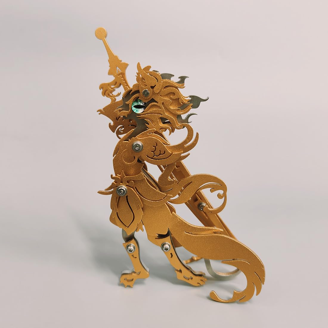 Set di puzzle in metallo 3D, 76 pezzi, modello gatto in metallo, taglio laser 3D, modello Steampunk, per adulti da collezione con attrezzi (argento)