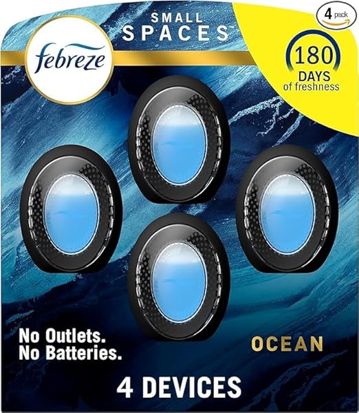 Generic Small Spaces, Plug in Air Freshener Alternative for home, Odor Fighter Air Freshener Febreze, Ocean Scent, 25 fl. oz, Pack of 4, Blue