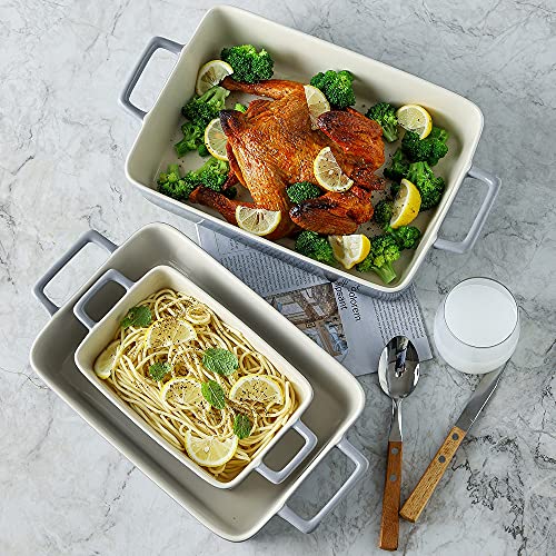 Koov Bakeware Set, Ceramic Baking Dish, Rectangular Baking Pans For Cooking, Cake Dinner, Kitchen, Banquet And Daily Use, 12 X 8.5 Inches, 3-Piece (Gradient Gray) #TOP3