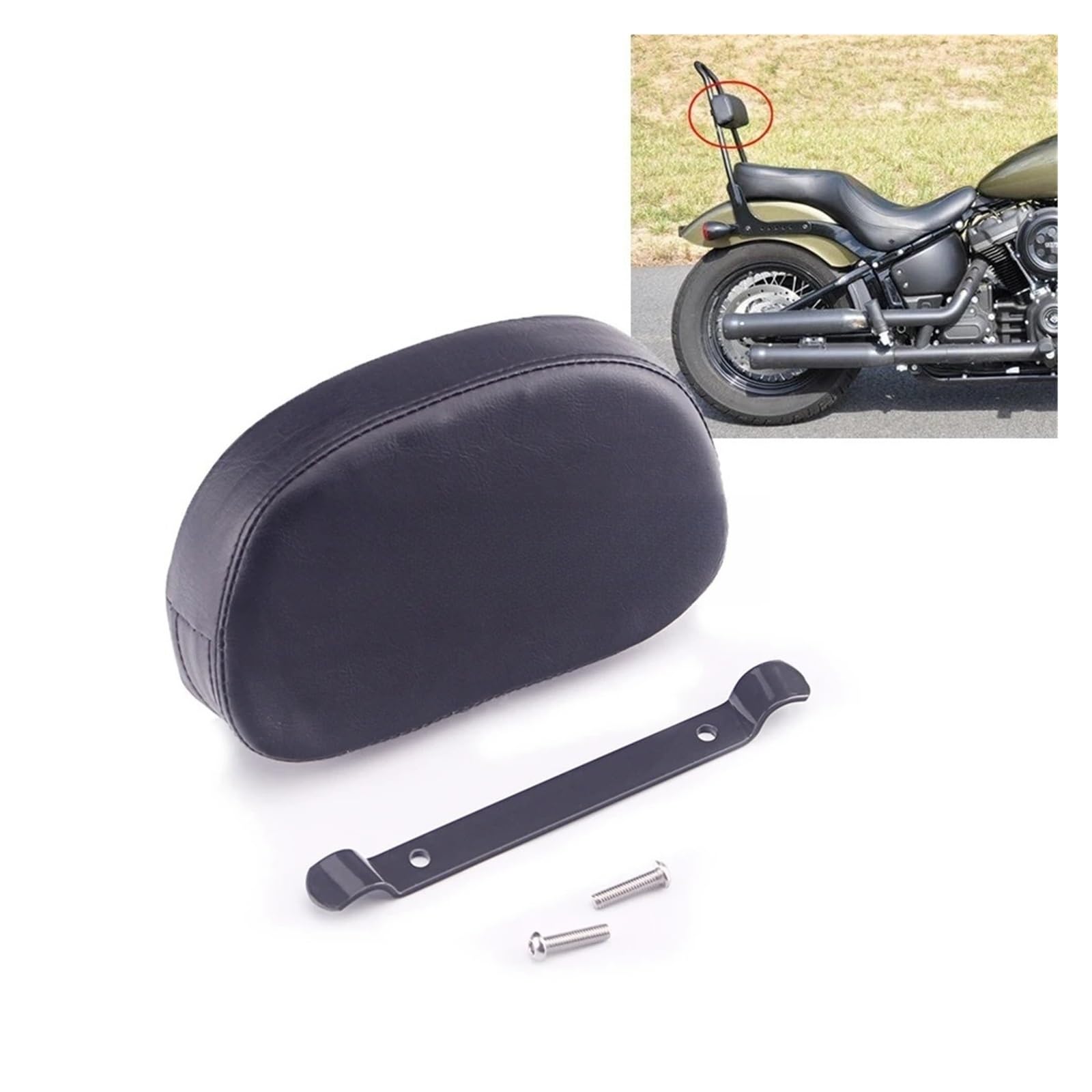 Sissy Bar Moto Cuscino schienale passeggero per moto, accessori da turismo per Touring per Softail Street Bob Low Rider 2018-2020