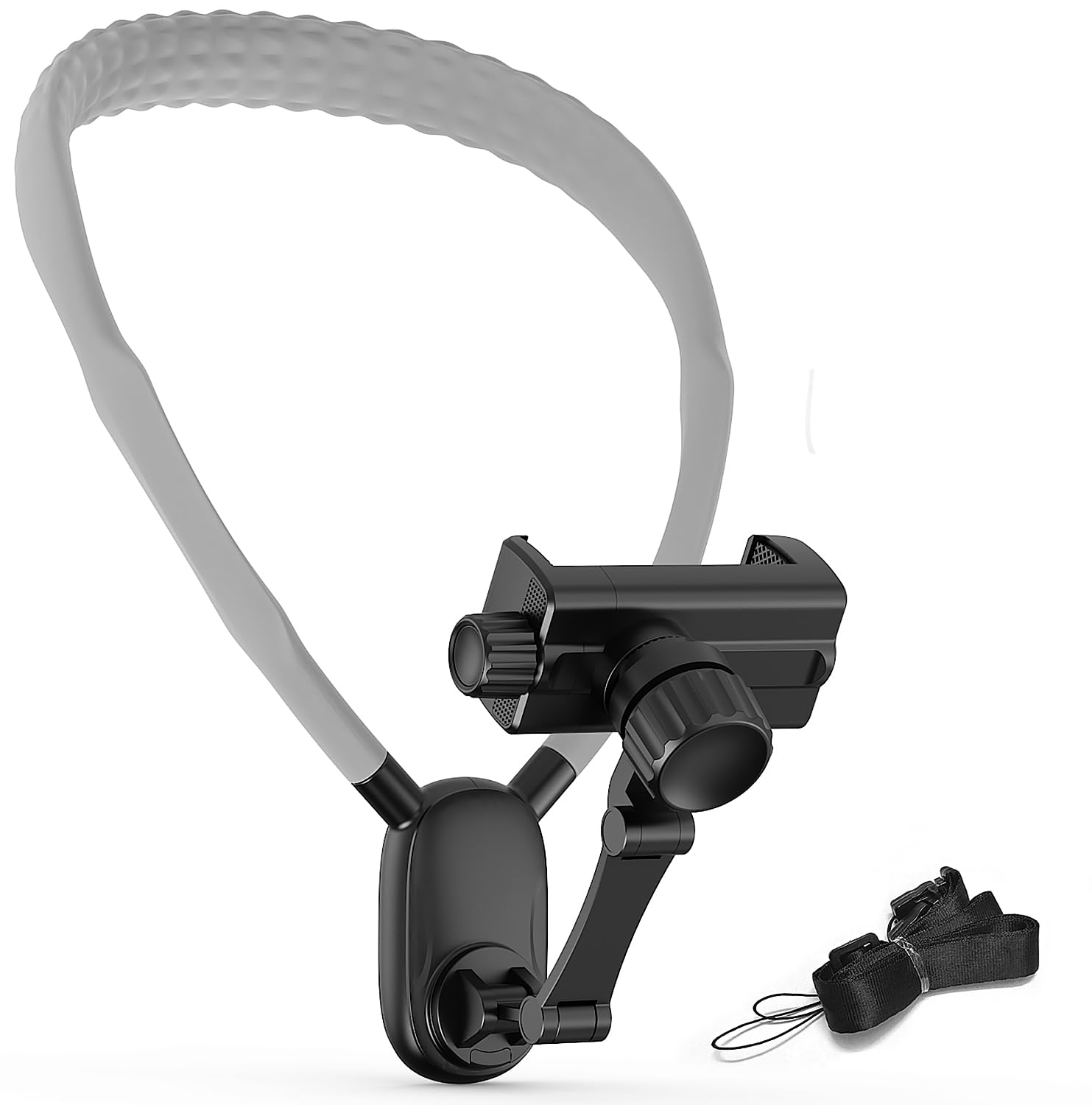 DIHEAU Neck Phone Holder for Recording, Hands Free Phone Holder for Action Camera & Phone, Flexible Phone Chest Mount for iPhone 15 14 13 12 Seires? Android Phones and Action Cameras-Gray