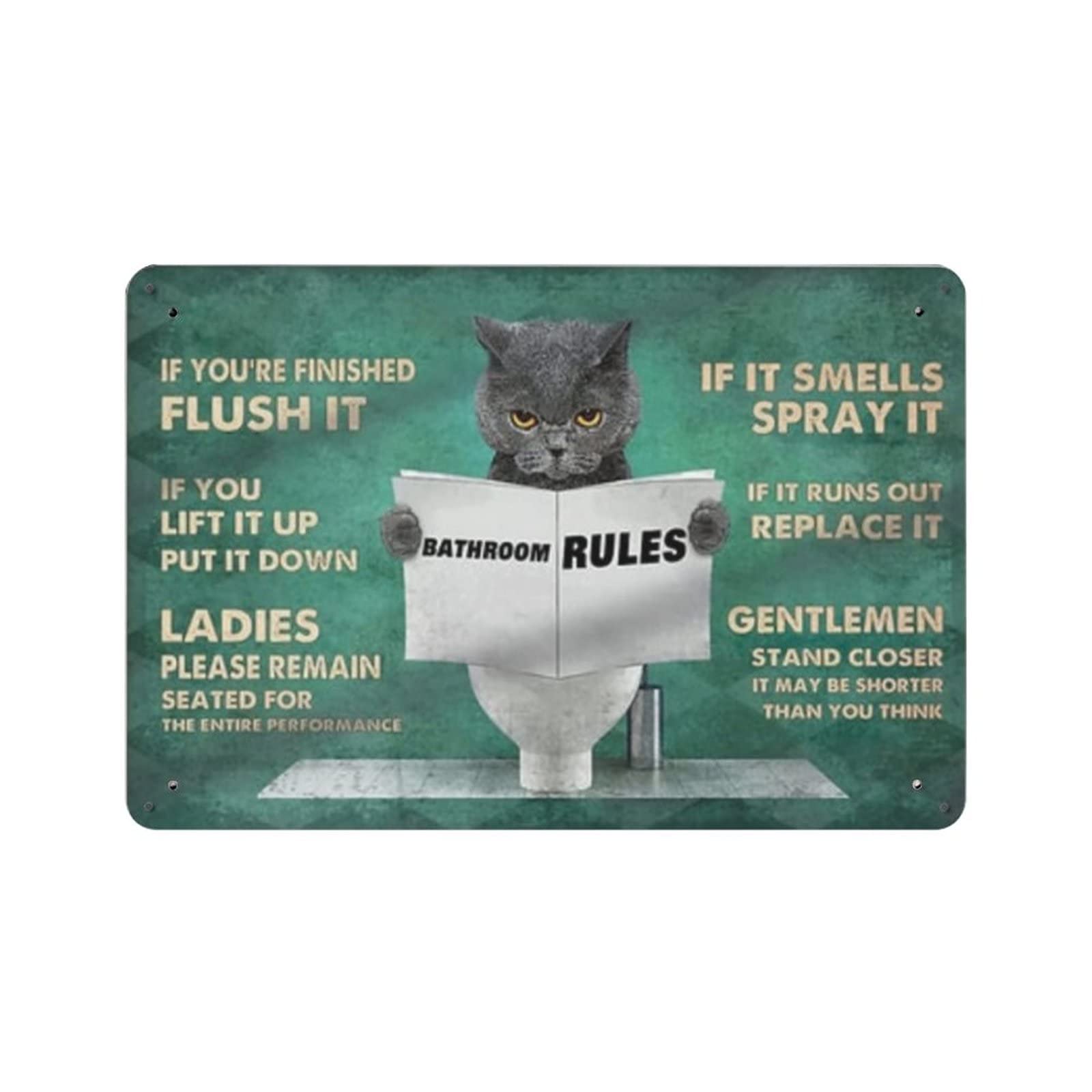 AOOEDM Bathroom Rules Metal Sign for Home Coffee Garage Wall Decor Vintage Poster Bar Signs for Home Bar Retro Metal Tin Sign