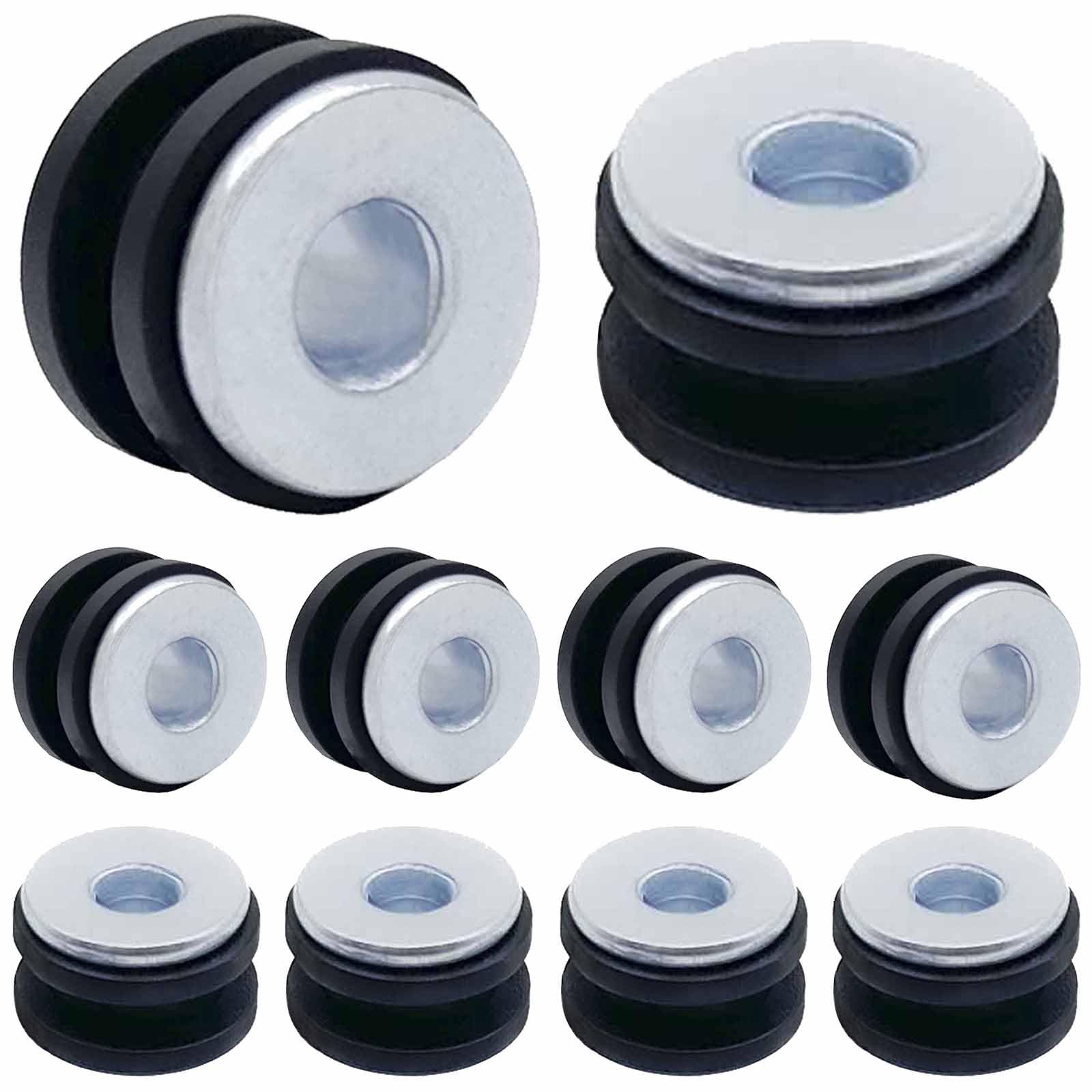 OBQSNS 10 Pcs Motorcycle M6 Rubber Grommets Bolt - Motorcycle Rubber + Steel Grommets Set Replacement Accessories for Most Fairings Cowling