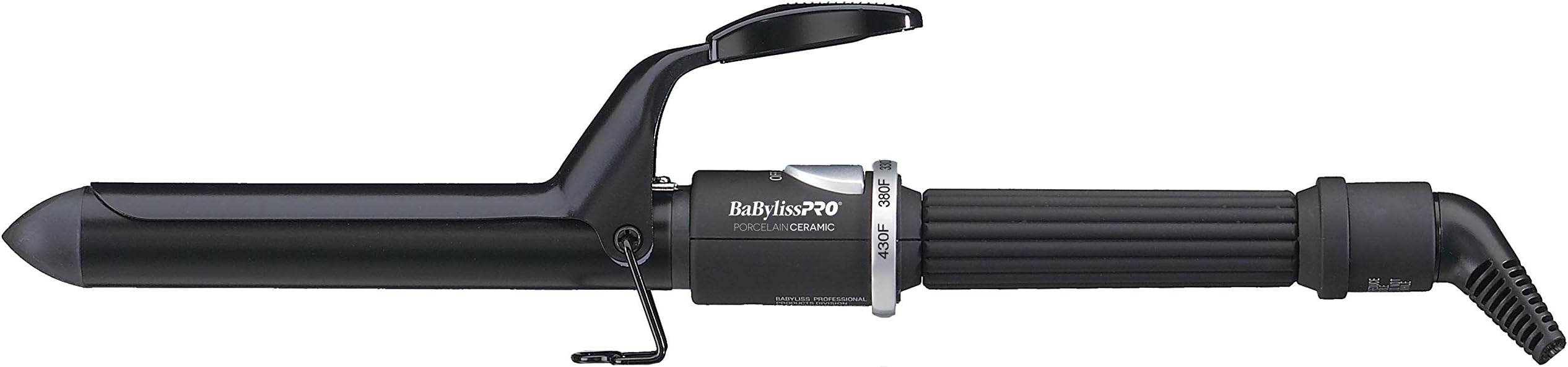 BaByliss Pro Spring Curling Iron, Porcelain Ceramic Professional For Multiple Hair Types, Reaches 430 Degrees for Loose Long Lasting Curls