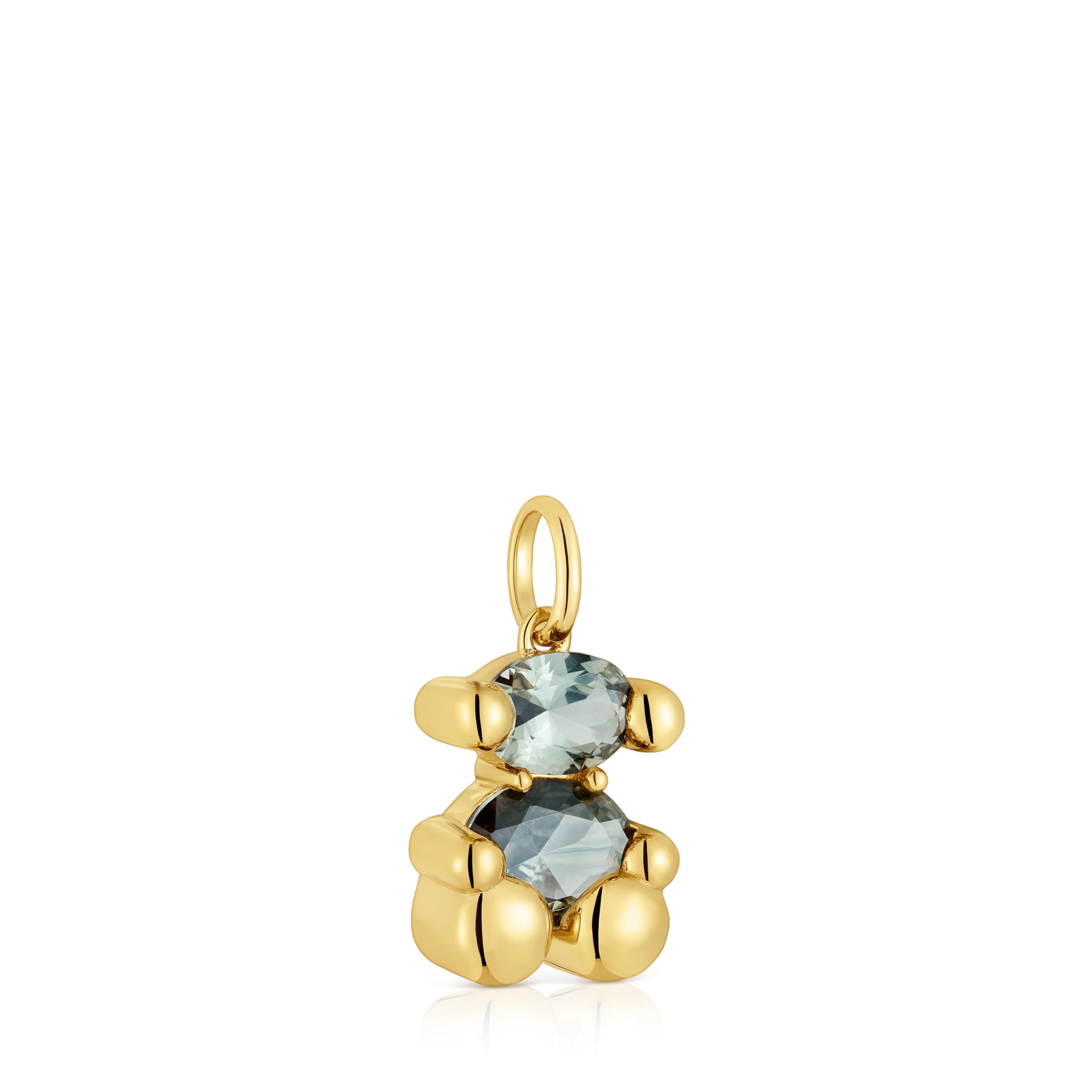 TOUS Colgante pequeño motivo oso con baño de oro 18 kt sobre plata y espinela verde creada en laboratorio, Para Mujer, Colección Color Bear LGG