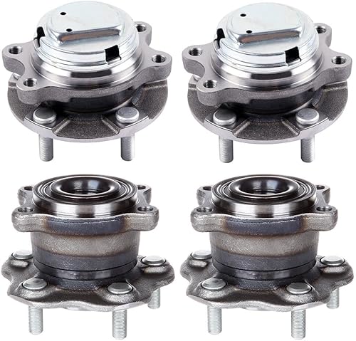 Miniatura 4 de SCITOO 4 unidades de cojinete de rueda delantera y trasera 513334 512379 para Nissan 370Z 2009-2013 WABS 5 lengüetas