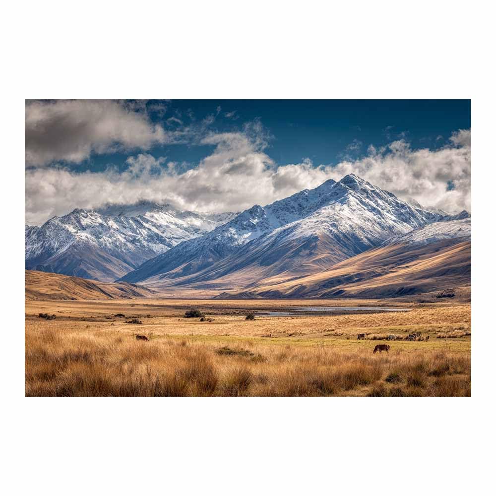 Huyeei Multicolored Canvas Print Wall Art Mountain Grassland Modern Nature Landscape Poster, For Living Room, Bedroom,Corridor Office Room Decoretc.(Multicolored)-70X100cm Unframed