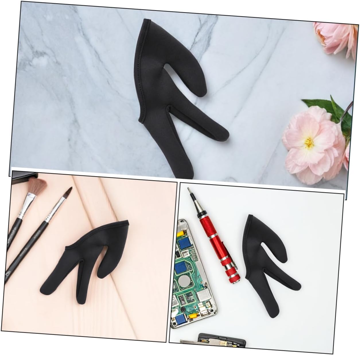 Ipetboom 2pcs Three-finger Perm Kit Hairdressing Gloves Finger Cover Curling Wand Glove Styling Supplies Heat-resistant Mittens