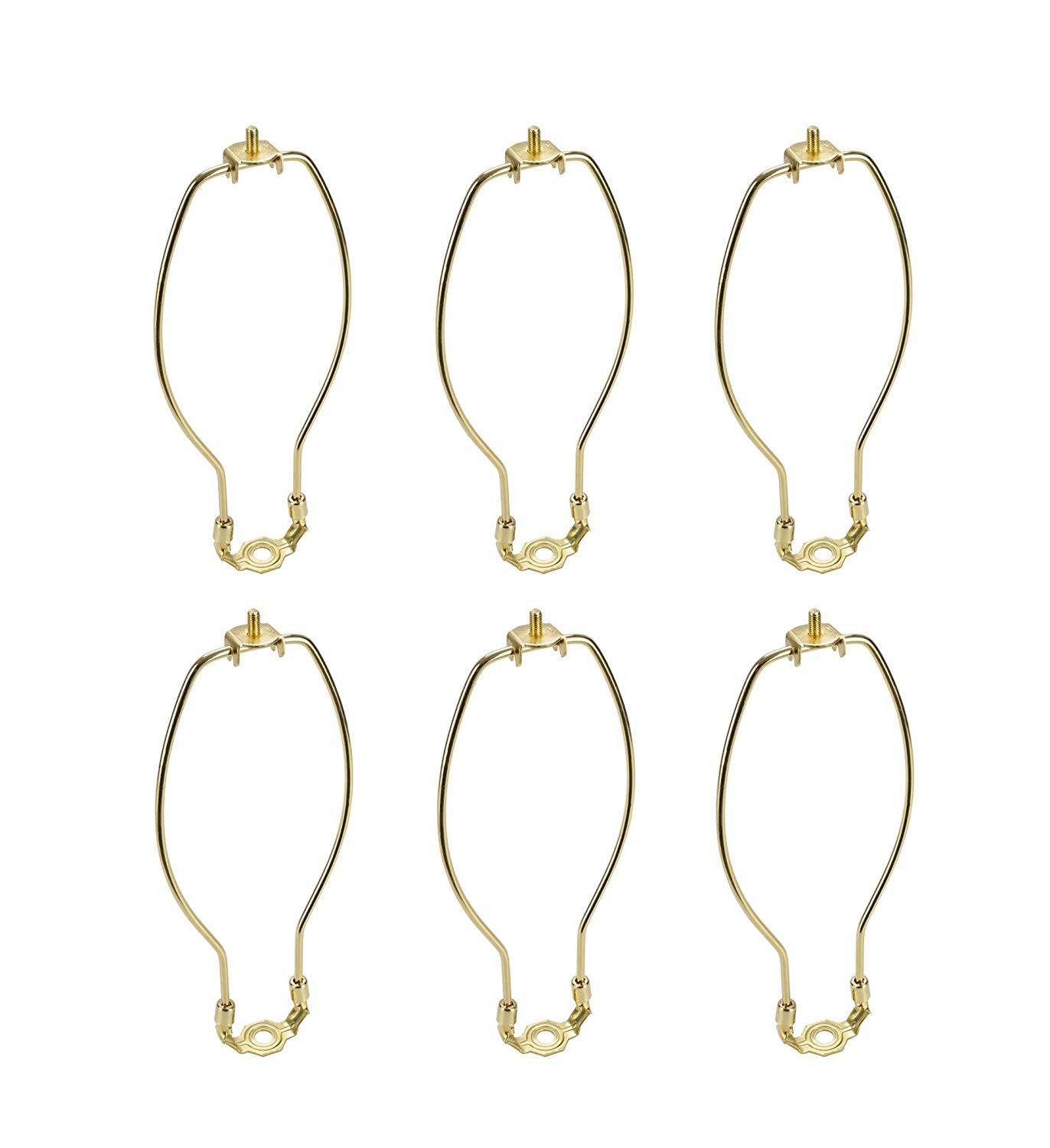 Aspen Creative 20001-16 8" Lamp Harp with Saddle (6 Pack), Polished Brass