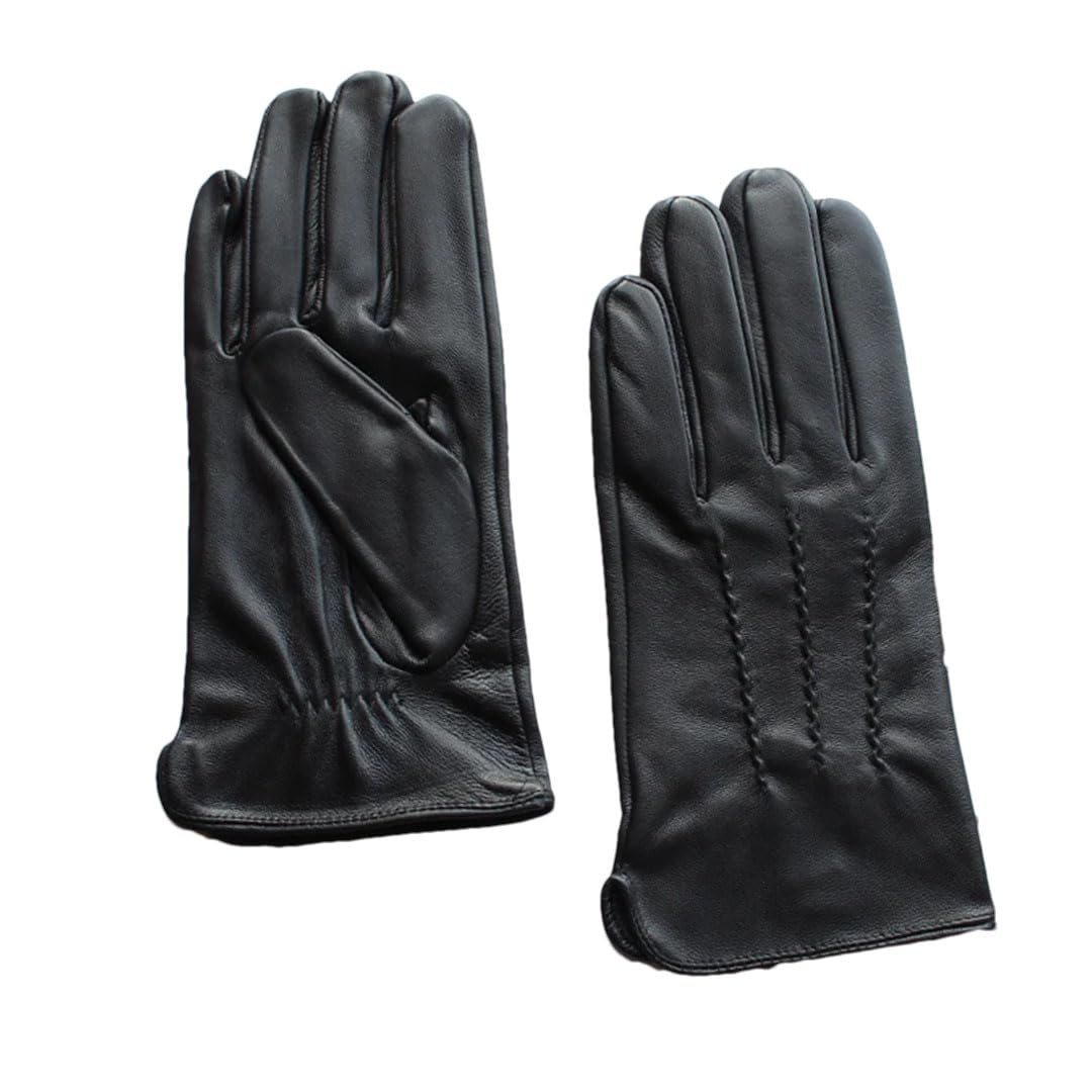 Guantes de cuero fino con forro de rayón para hombre, sin forro, para primavera y exteriores, guantes de motocicleta