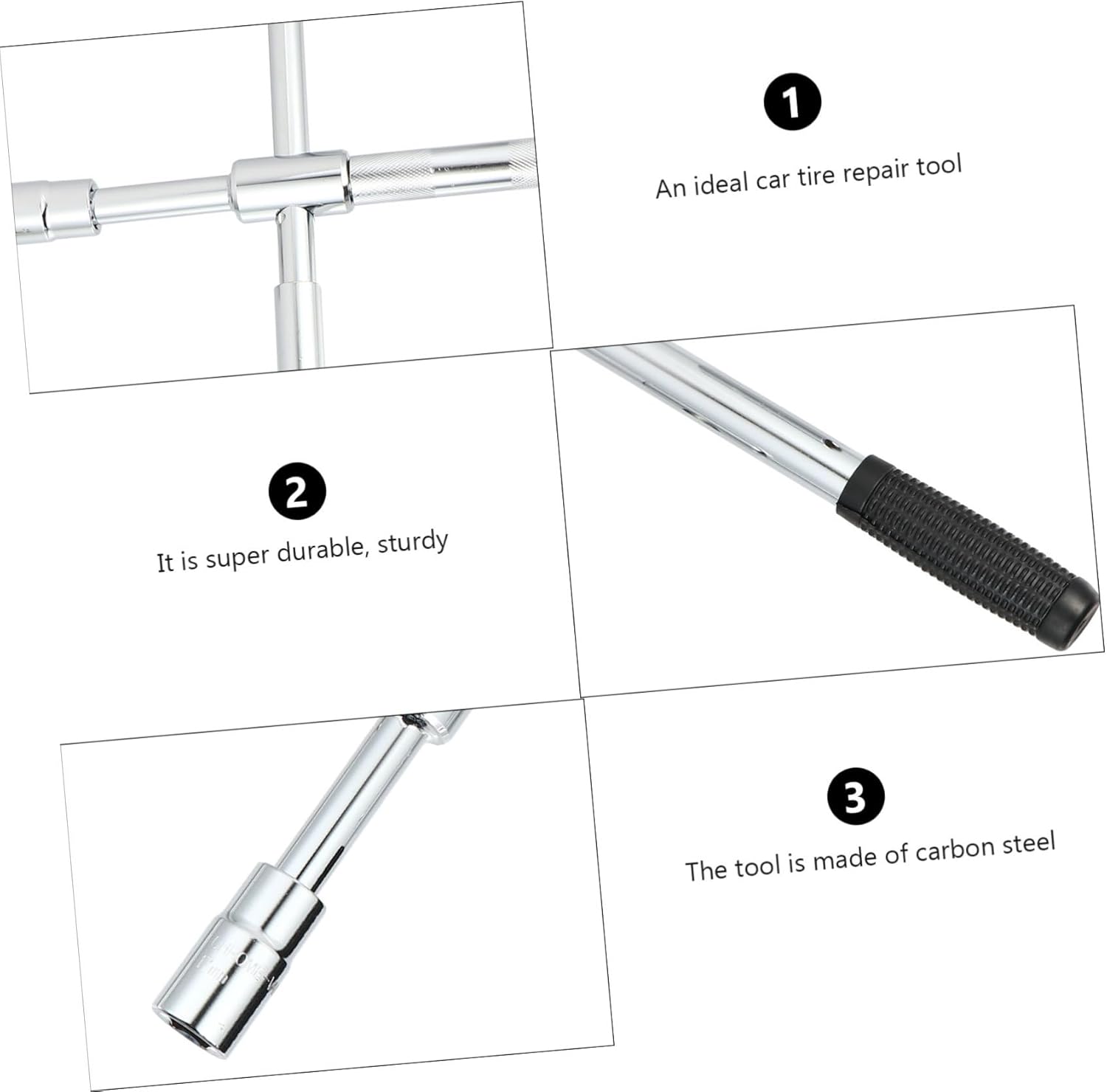 Unomor Emergency Lug Nut Wrench for Car Tire Way Lug Wrench High Torque Breaker Bar for Vehicle Maintenance