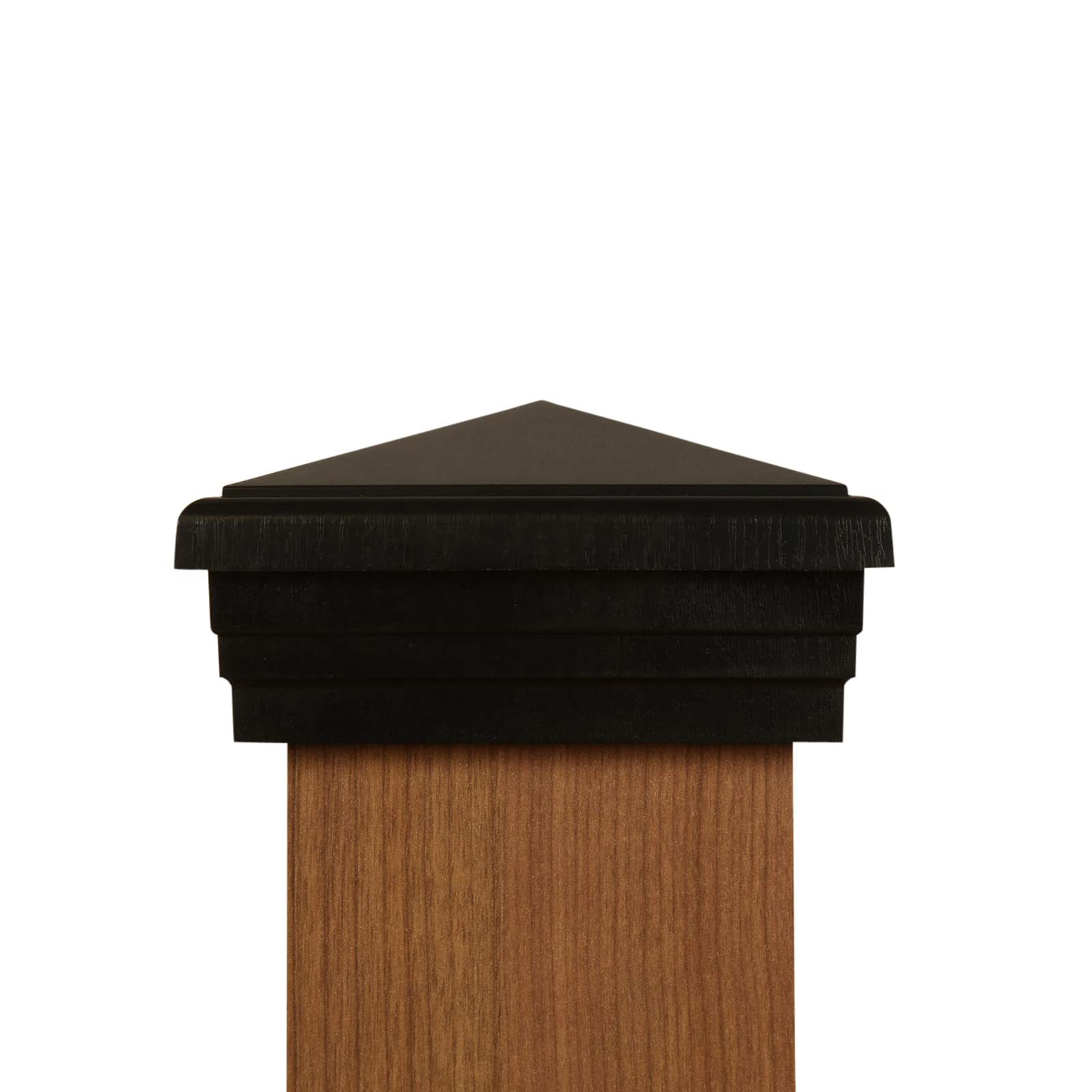 4x4 Black Post Cap (4"x4" ACTUAL) Pyramid Style Top for rough cut lumber and sleeved post Fences, Mailboxes & Decks, by Atlanta Post Cap Also available in standard 4x4 (3.5") for pressure treated post